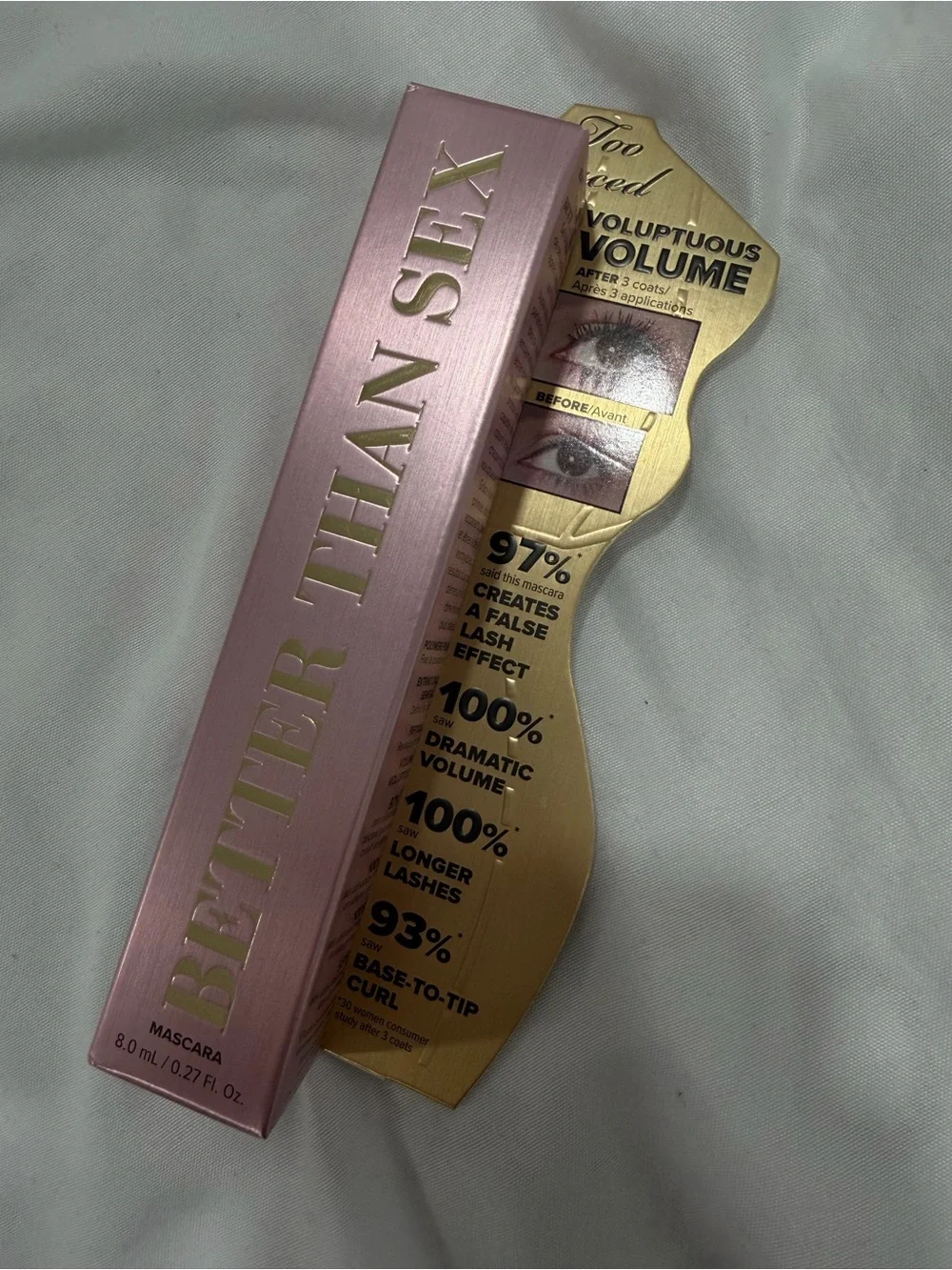 Too Faced Better Than Sex Mascara - Metallic Pink & Gold Packaging